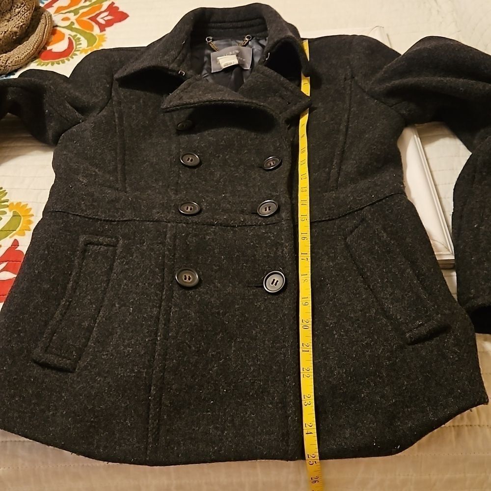 J Crew Gray Stadium Cloth Nello Gori Wool Peacoat Jacket Double Breasted Size 2 - Picture 10 of 10